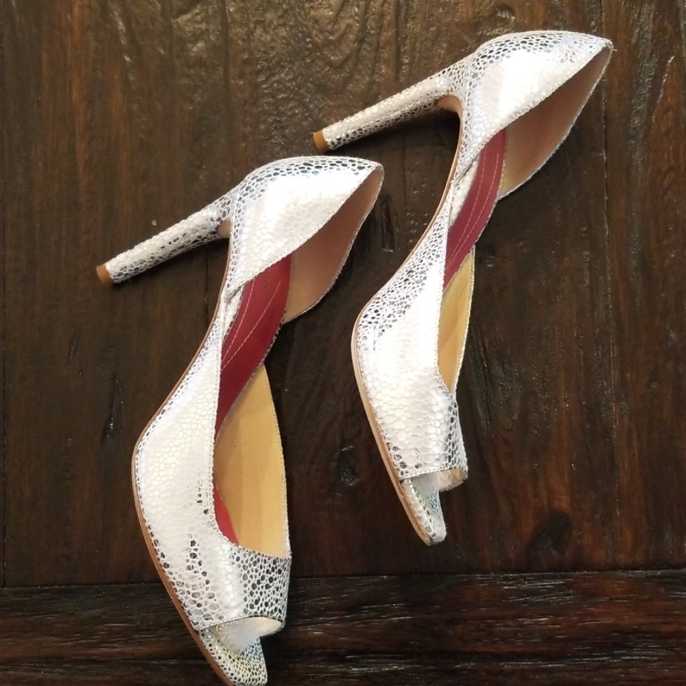 Kate Spade Silver Foil Heels